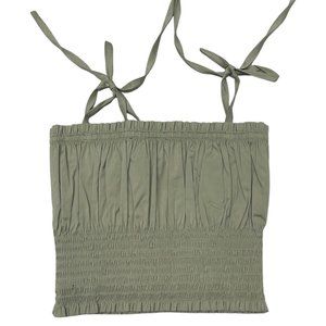 DANIELLE BERNSTEIN Green Spaghetti Strap Crop Top Top XS